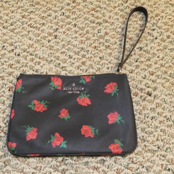 Kate Spade Chelsea Rose Toss Printed Medium Wristlet Pouch